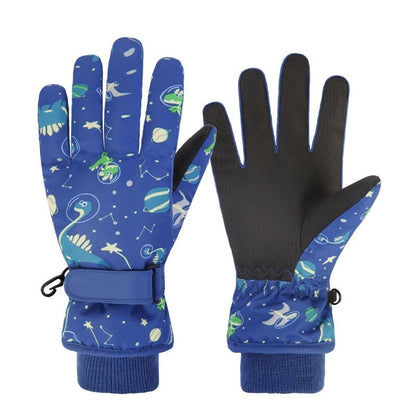Children's Skiing Gloves with Thickened Fleece
