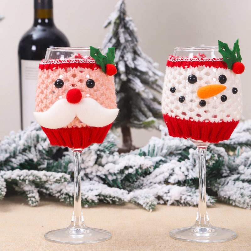 Christmas Wool Wine Cup Cover