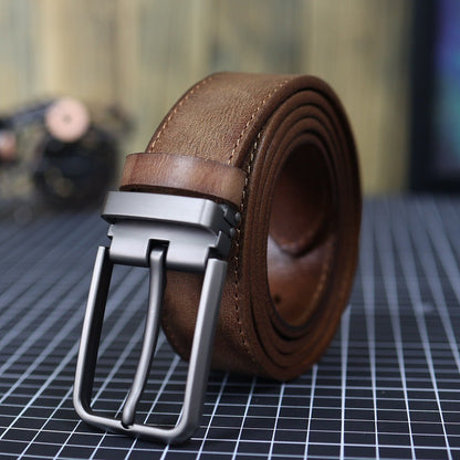 Men's Vintage Genuine Leather Belt With Pin Buckle