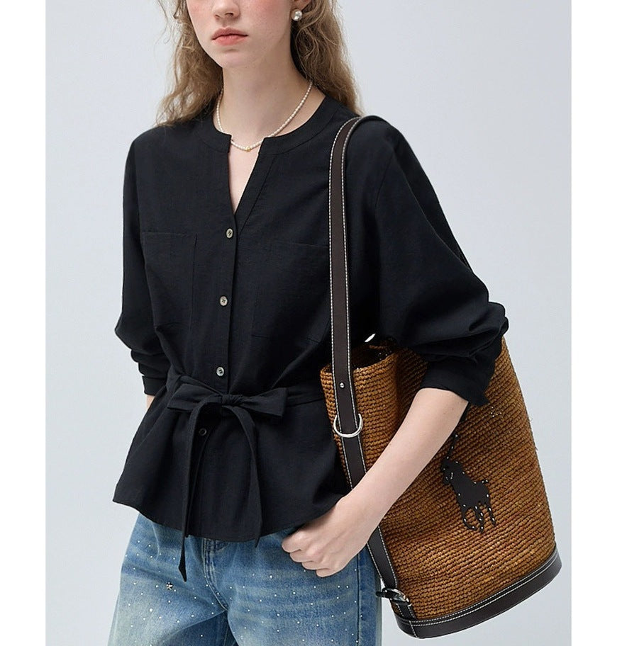 New Stylish Womens Lyocell Blouseshirt