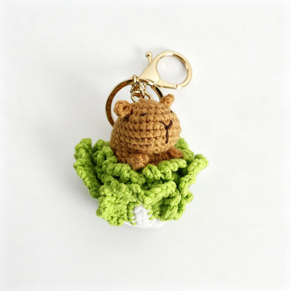 Finished Crocheted Capybara Pendant