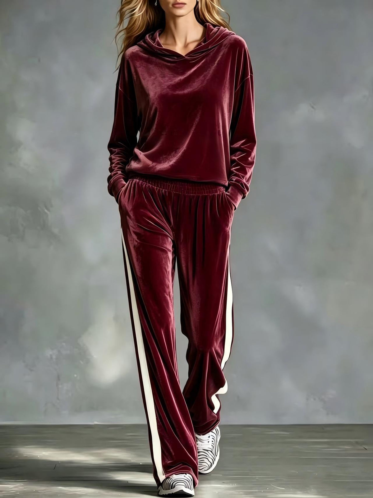 Women's Casual Loose-fitting Long-sleeved Top And Long Pants Set