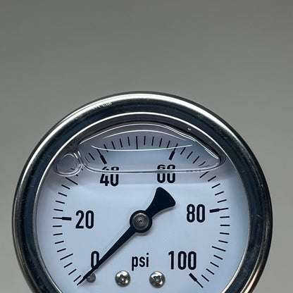 INDUSTRIAL CHOICE Stainless Steel Pressure Gauge 0-100 PSI 2.5" LS-100-2.5-SS-4