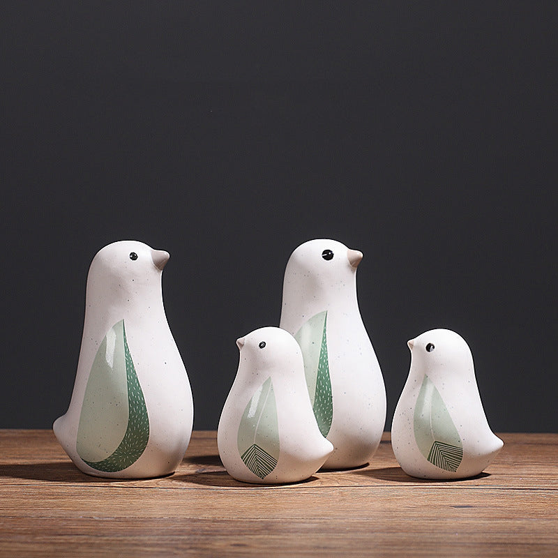 Home decoration small accessories Nordic creative cute ceramic bird ornaments Home living room Wine cabinet Room decoration