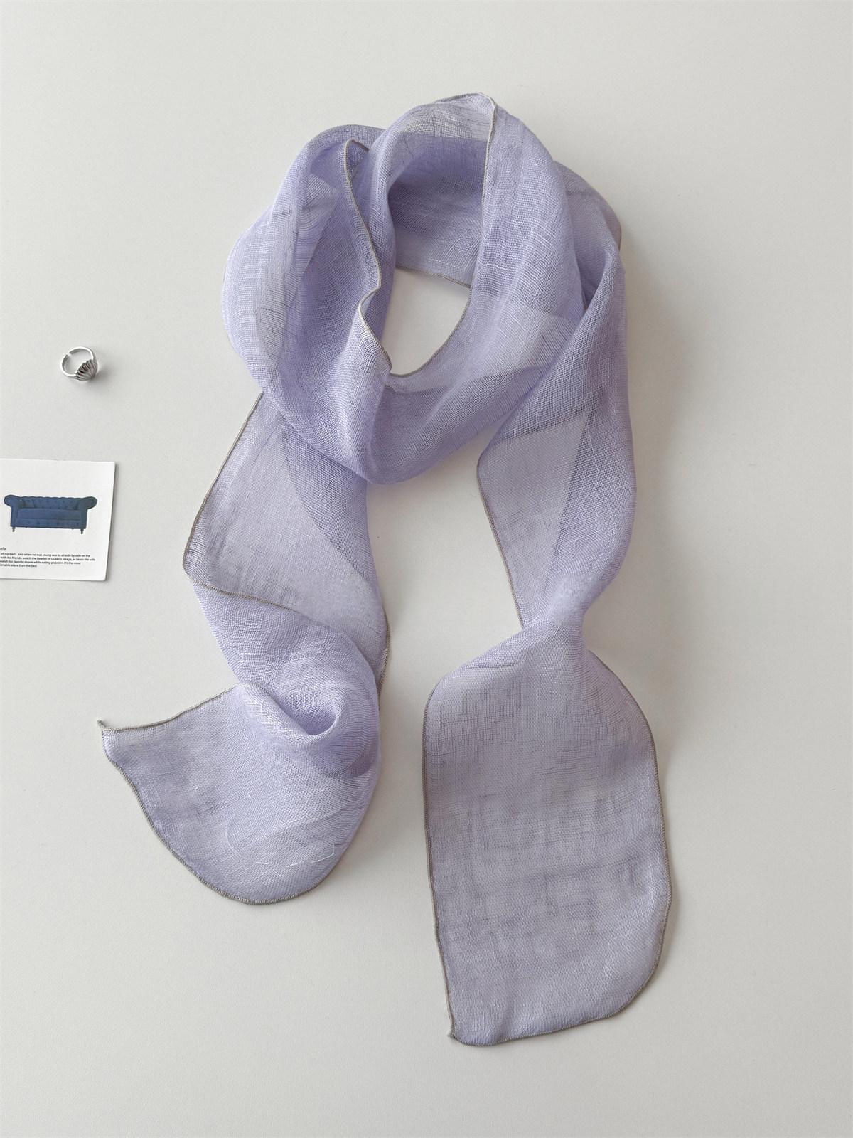 Semi-transparent Linen Scarf Ribbon Hairband