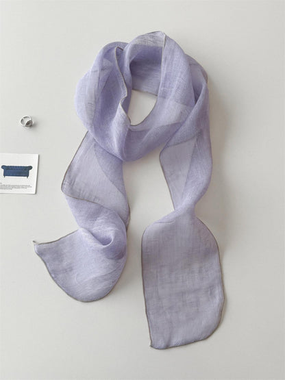 Semi-transparent Linen Scarf Ribbon Hairband