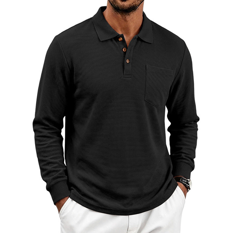 Men's Simple Casual Commuter Breathable Lapel Top