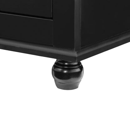Tall Storage Cabinet with Two Drawers for Bathroom/Office, Black