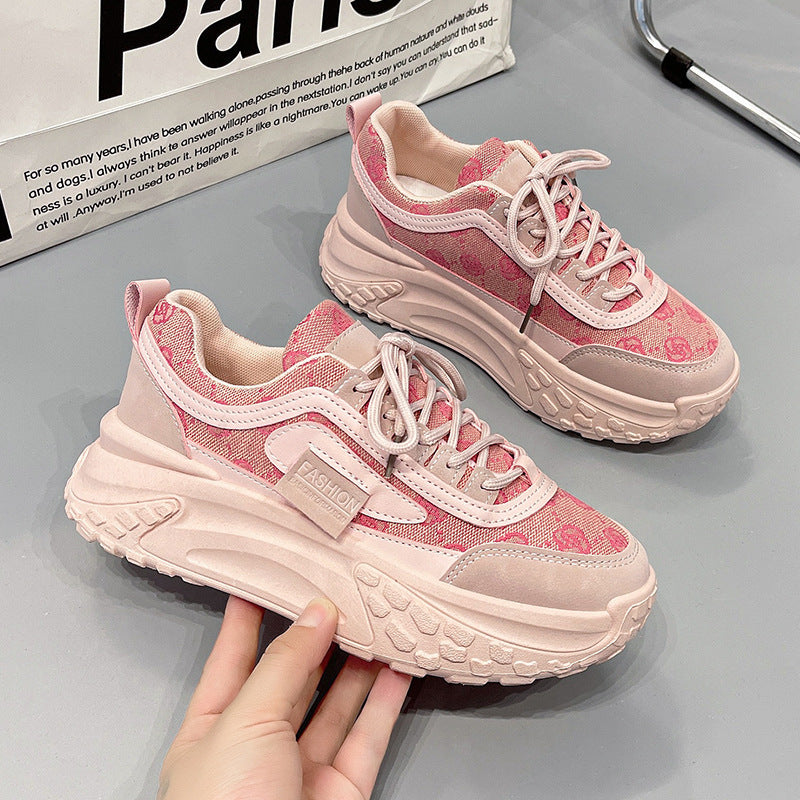 Spring New Breathable All-matching Platform Running Shoes Women