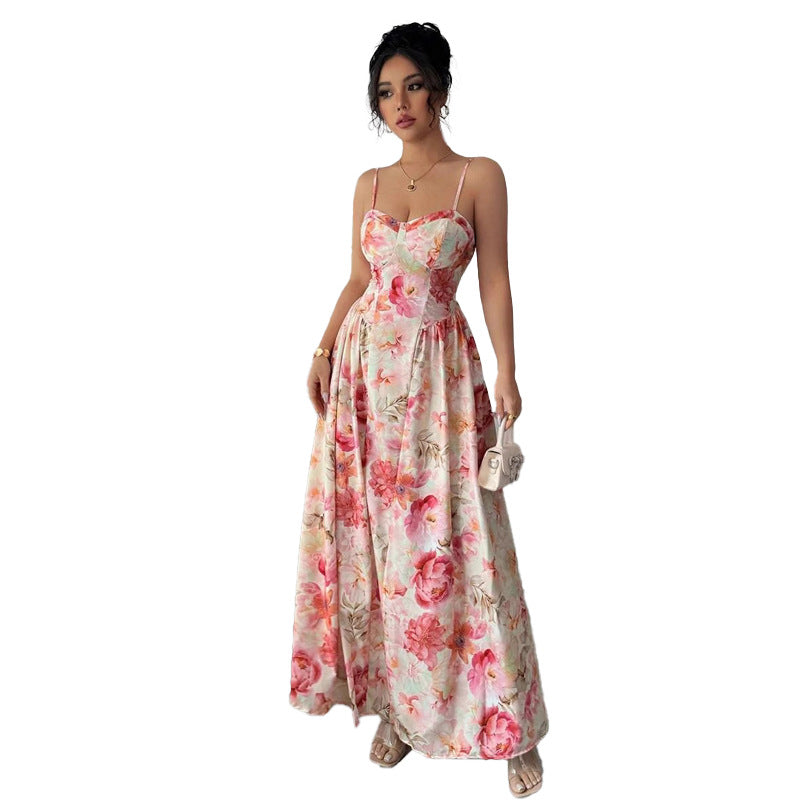 Cross-borderNew Spring and Summer Strapless Shoulder-baring Women's Fashion Fairy Long Elegant Evening Dress