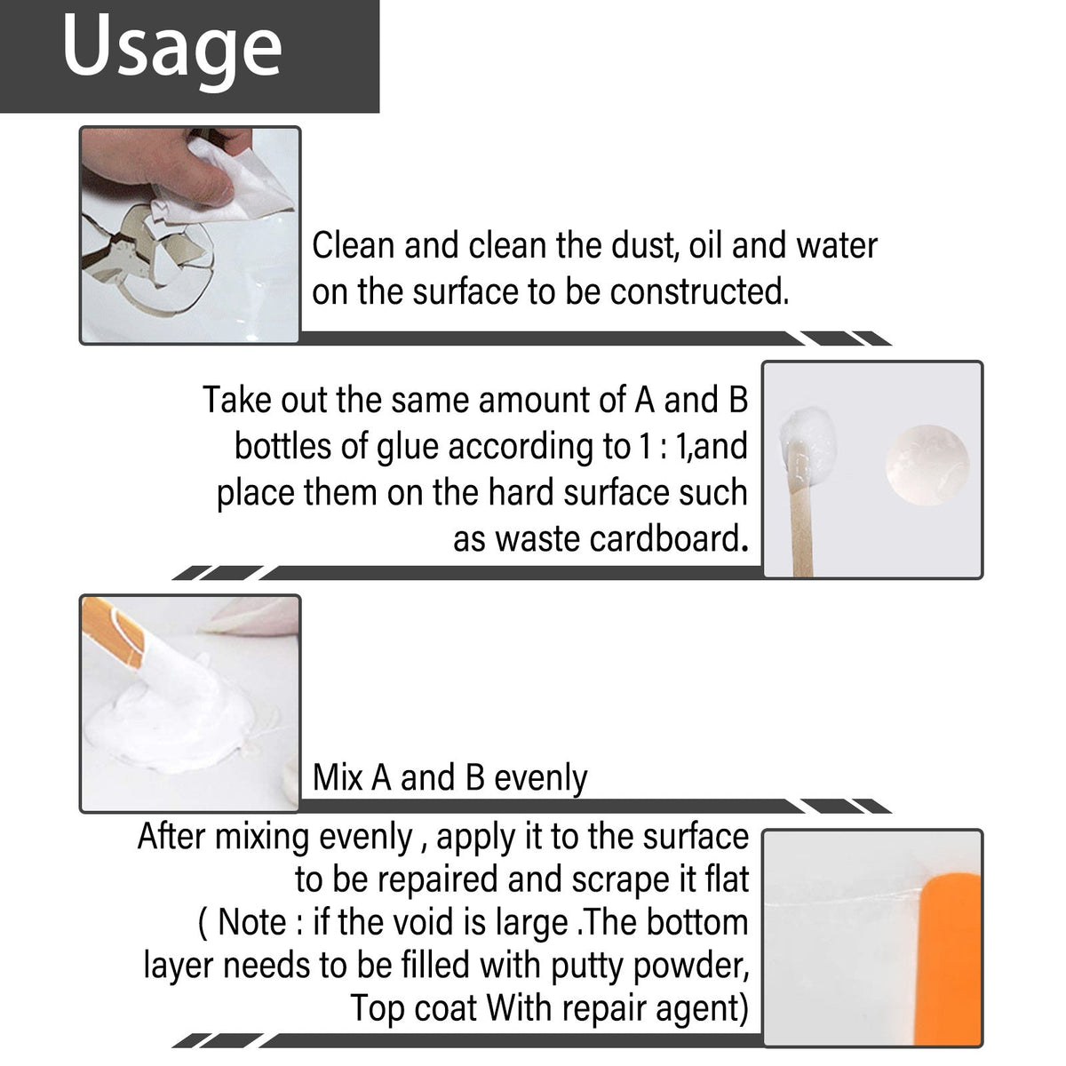 Tile Repair Ceramic Paste Toilet marble Pit glaze repair Ceramic tile adhesive