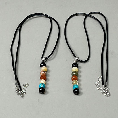 VIBRANT BLUE OILS(2 PACK) Chakra 7 Bead Healing Gemstone Necklace Jewelry Medium