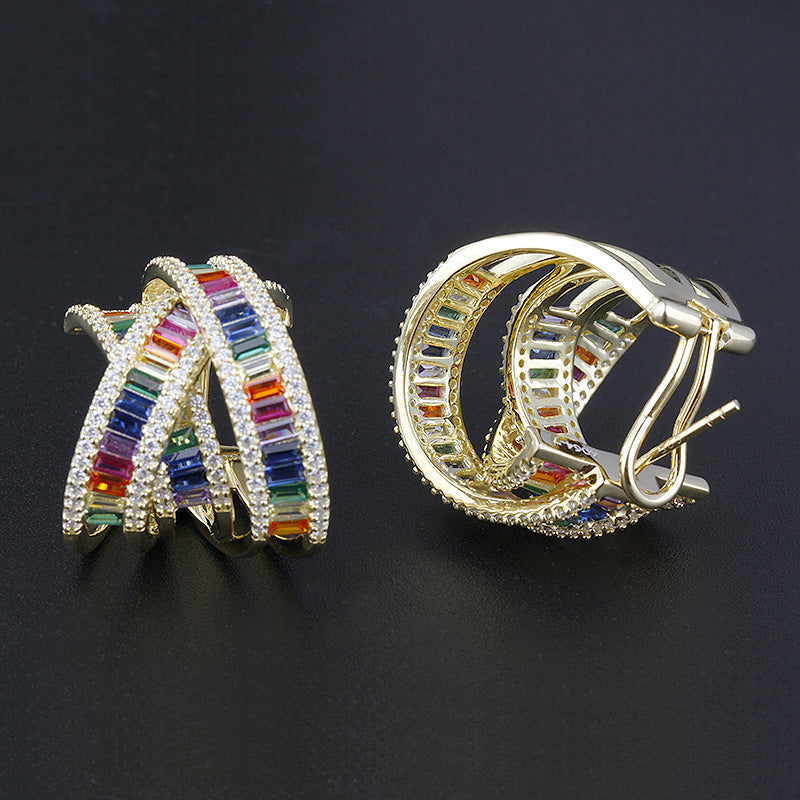 4064 S925 Silver Zircon Earrings