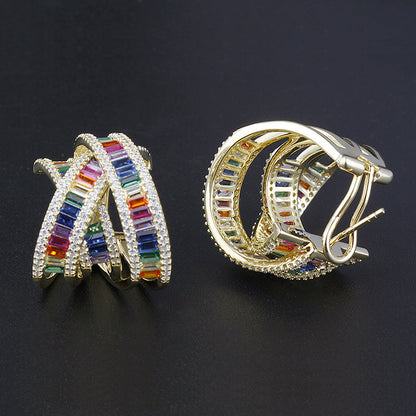 4064 S925 Silver Zircon Earrings