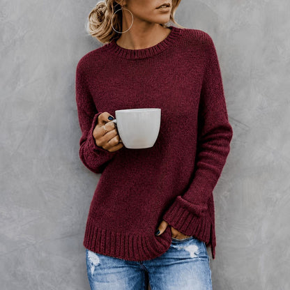 Women's Round-neck Knitted Long-sleeve Top