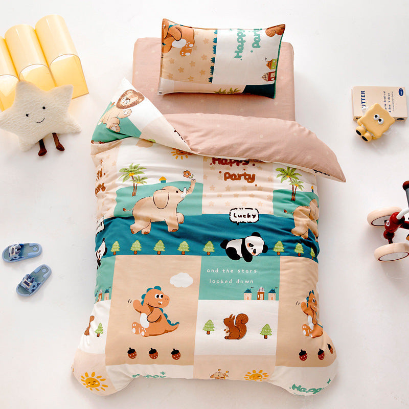 Cotton Kindergarten Three-piece Bedding Set