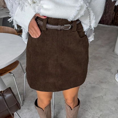 Retro Corduroy Casual Skirt For Women