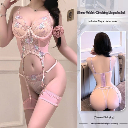 Three-Piece Lacy Intimate Lingerie Set