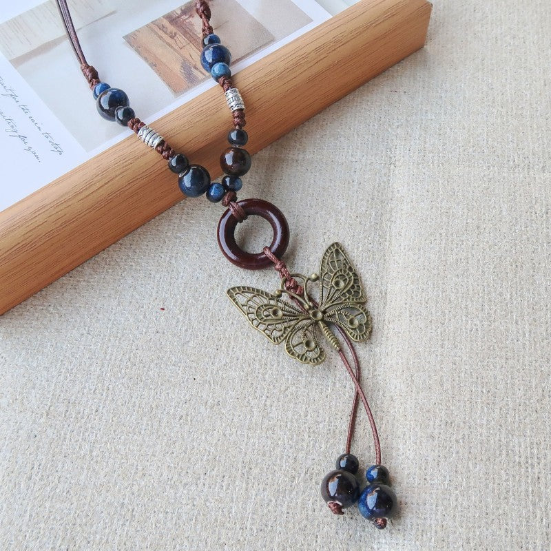 Vintage Ethnic-Style Ceramic Necklace For Women