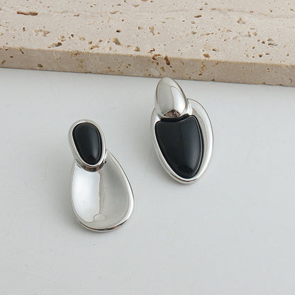 New Chinese Style Accessories Irregular Stitching Black Onyx Necklace Women