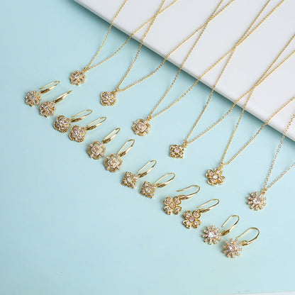Micro-inlaid Crystal Zircon Inlaid Three-piece Set