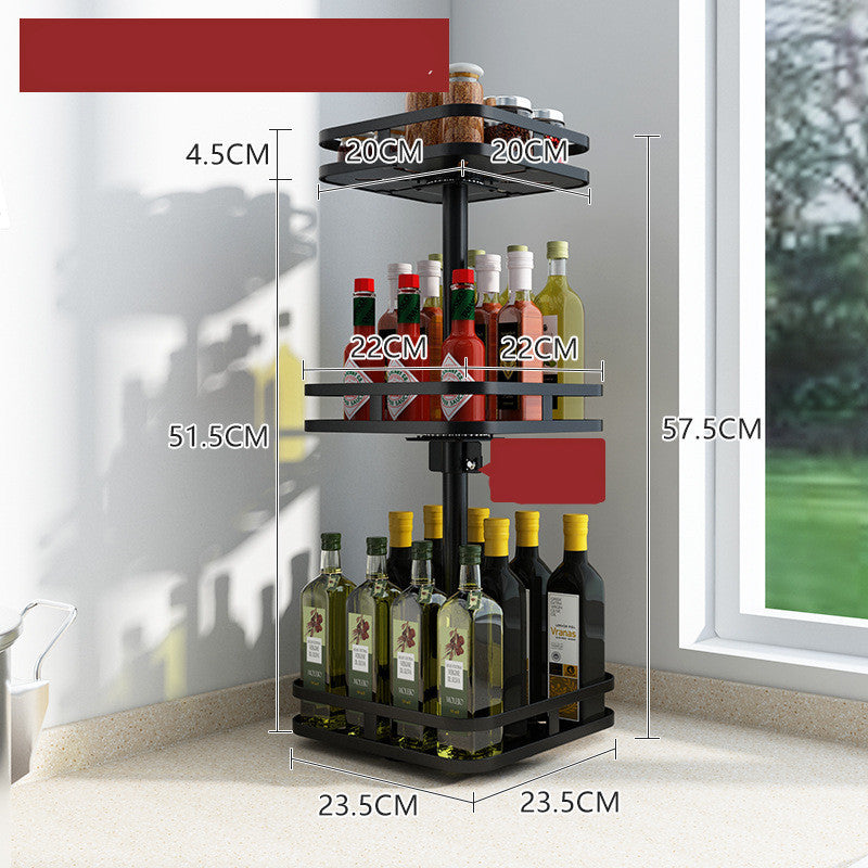 Rotating Kitchen Shelf Countertop Spice Rack