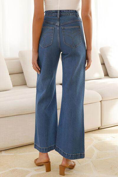 High Waist Bootcut Jeans with Pockets for Stylish Comfort