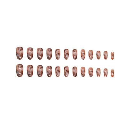Ombre False Nails Oval-shaped Ready-to-wear Nails