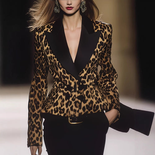 Tailored Short Blazer With Contrasting Lapels