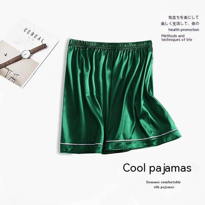 Men's Ice Silk Thin Large Size Pajamas Shorts
