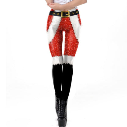 Women Christmas Digital Print Tight Leggings