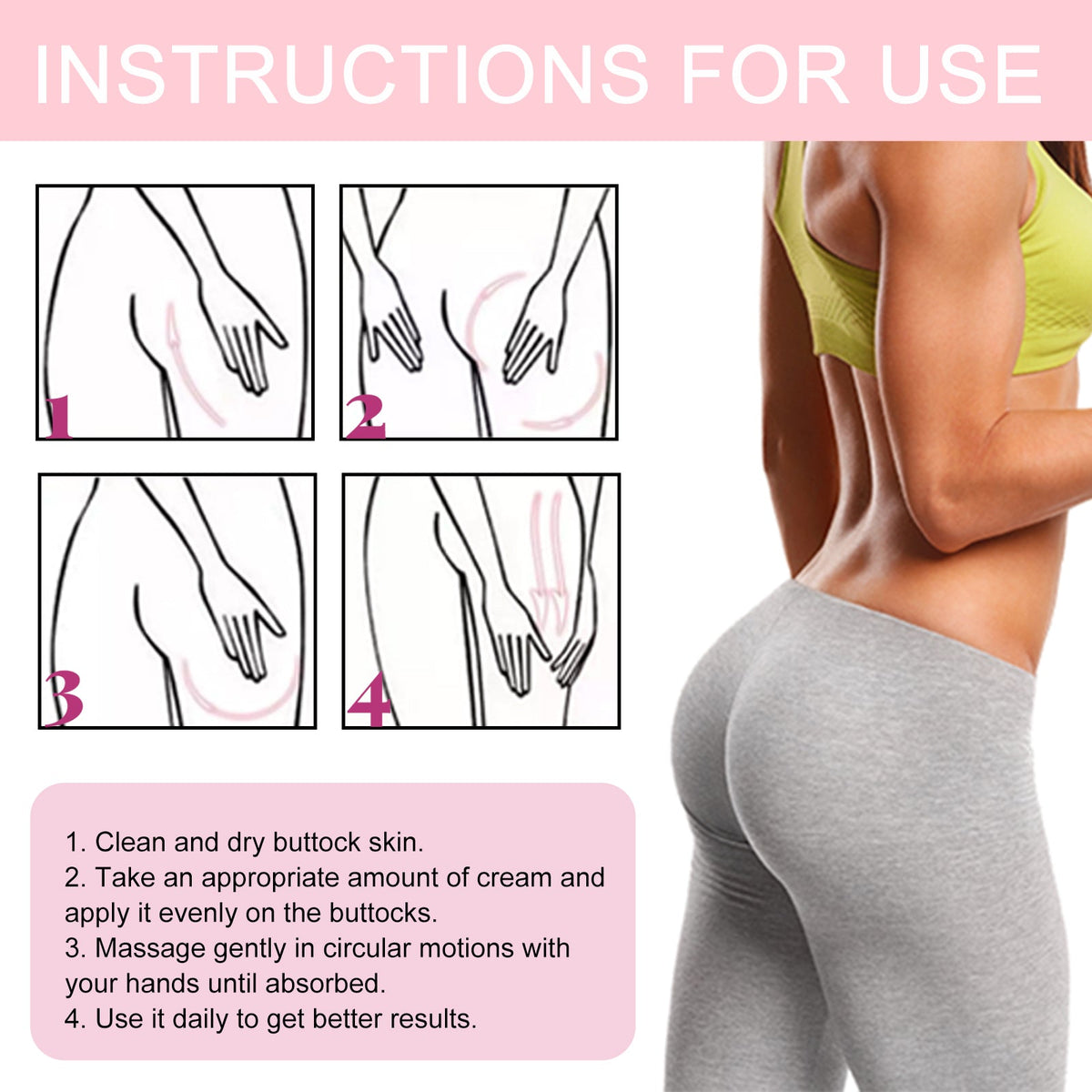 Plumpy Up Cream, Massage Firming Moisturizing Beautiful Buttock Cream