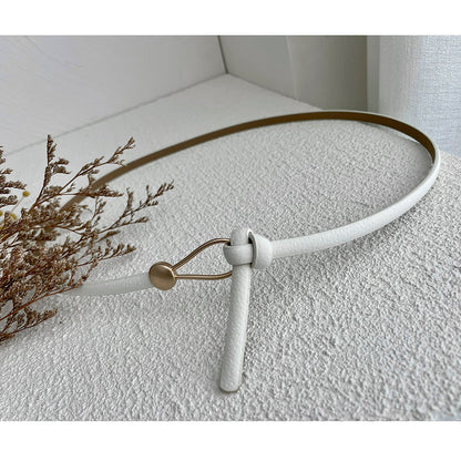 Pigskin Thin Belt Non-porous Suit Dress Decoration