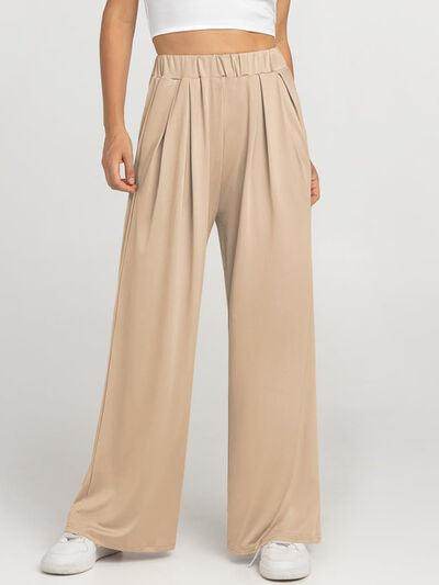 Elastic Waist Wide Leg Pants for Women in Various Sizes