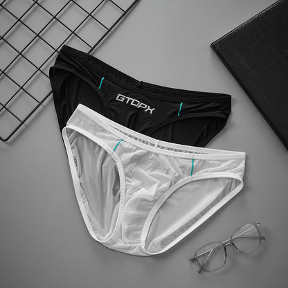 Men's Translucent Thin Ice Silk Underwear
