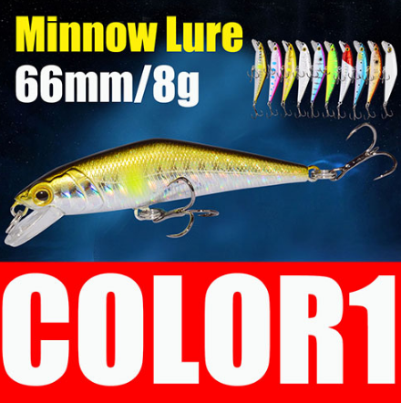 AFISHLURE Bass Wobblers Trout Fishing Lure  66mm/8g Minnow  Hard Baits Iscas Artificial Pesca Leurre