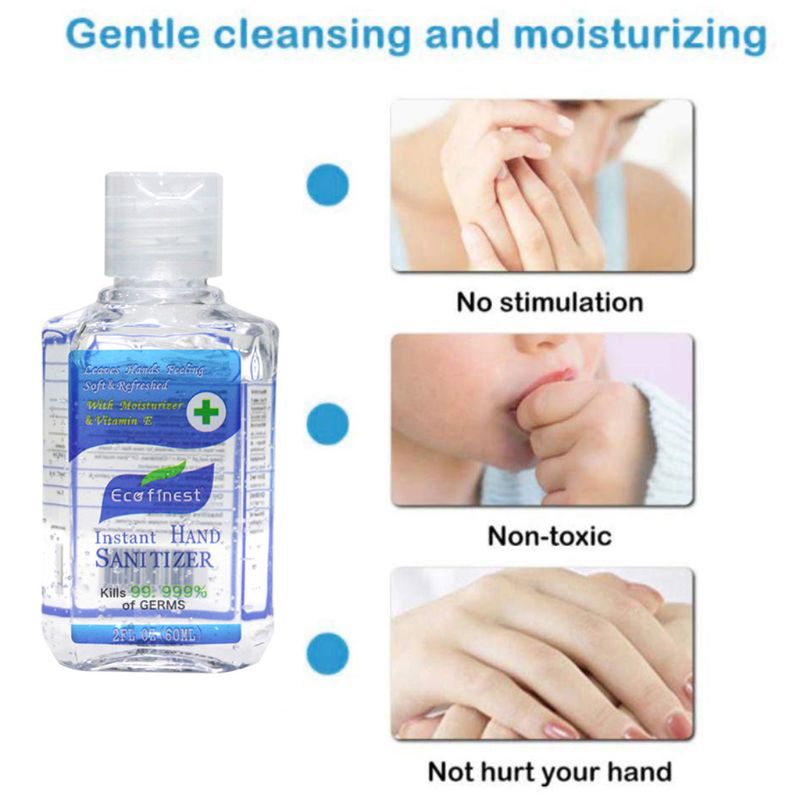 Hand Sanitizer Gel,Kills 99.99% Germs,Long-lasting Anti-Bacterial Quick Drying Liquid Hand Soap,No Water Required 60ML