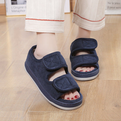 Home Linen Breathable Large Size Cloth Sandals For The Elderly