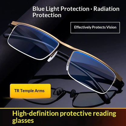 Multi-focal Blue-light-blocking Progressive Smart Reading Glasses