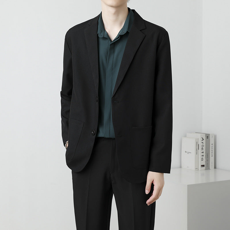 Summer Drapey Black Blazer For Men