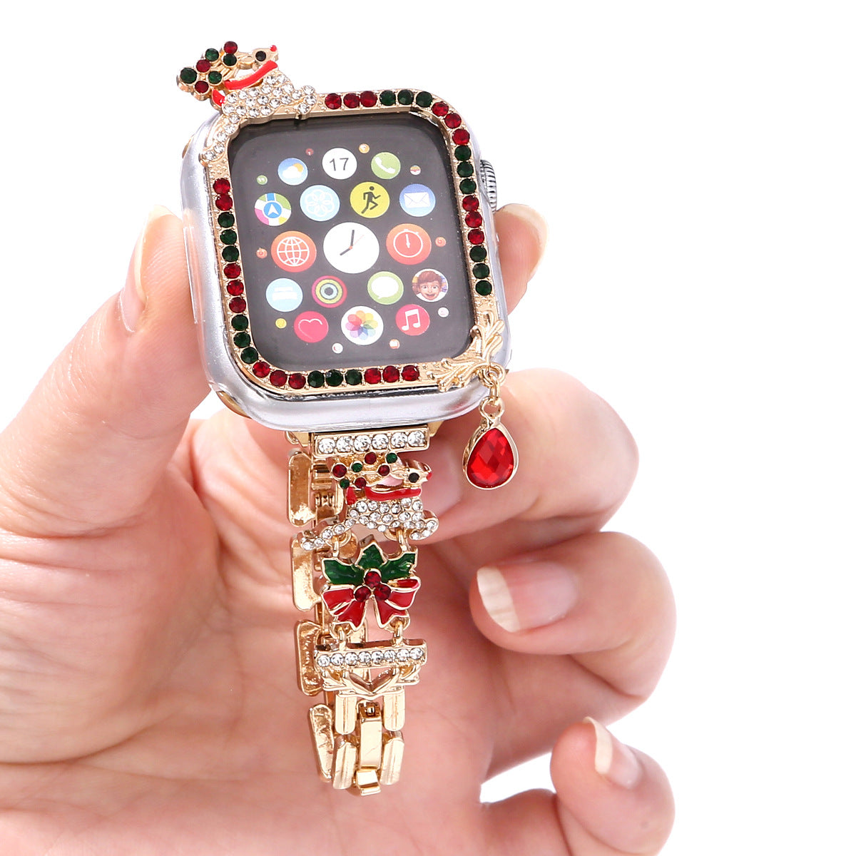 New Christmas Watch Strap Suitable For IWatch Chain Case Iwatch56789Sechristmas