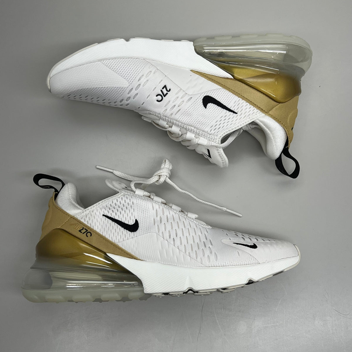 NIKE W Air Max 270 Mesh Shoes Women's Sz 8 White Gold DZ77736 001 New Other