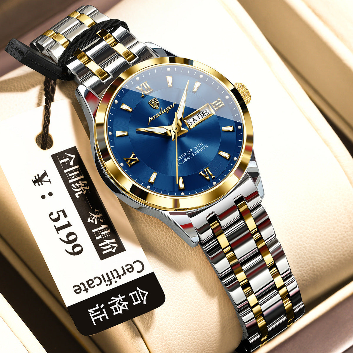 Waterproof Womens Watch Luminous Business Quartz