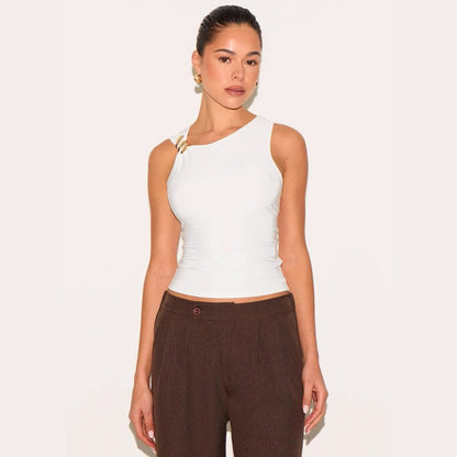 Women's Solid Color Off The Shoulder Slim Fit Versatile Top