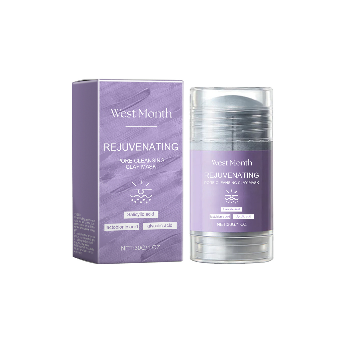 Pore Cleaning Mud Mask Stick, Gentle Clean Delicate Skin Refreshing Moisturizing Mask