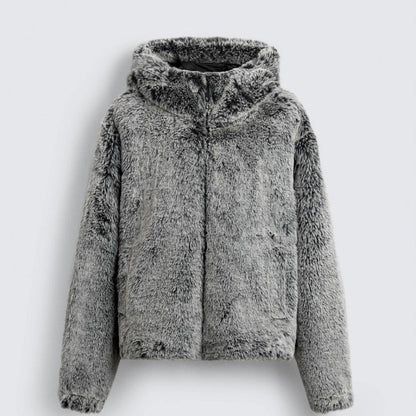 Hooded Faux Fur Jacket Coat