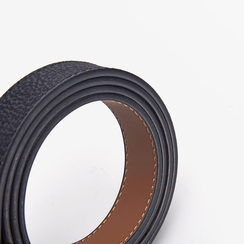 D-Shaped No-Hole Punch-Free Leather Belt For Women, Decorative Niche Design, Korean Style Genuine Leather Belt For Women, Trendy