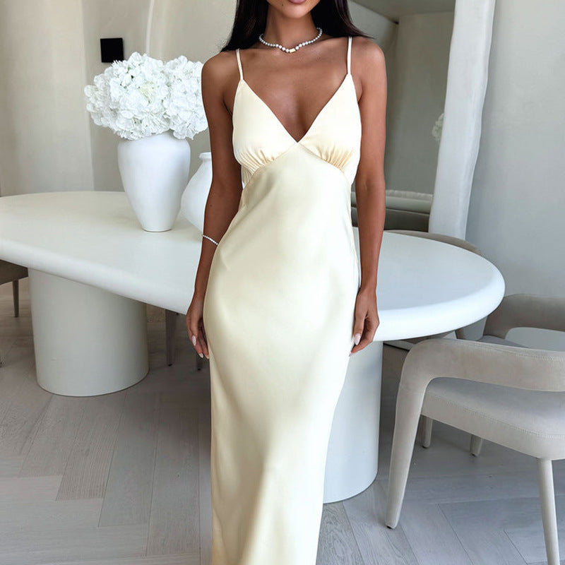 Elegant Strap V-neck Bodycon Dress