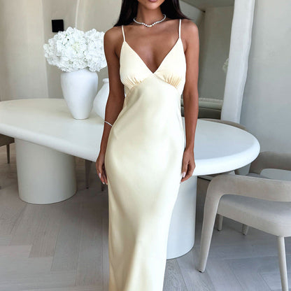 Elegant Strap V-neck Bodycon Dress