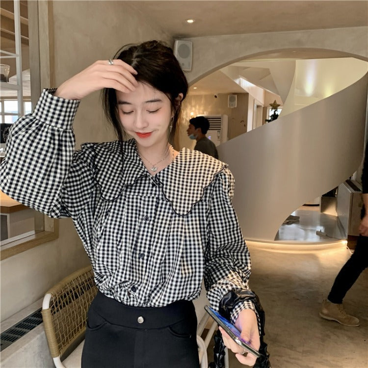 Versatile Retro Hong Kong Style French Doll-collar Top